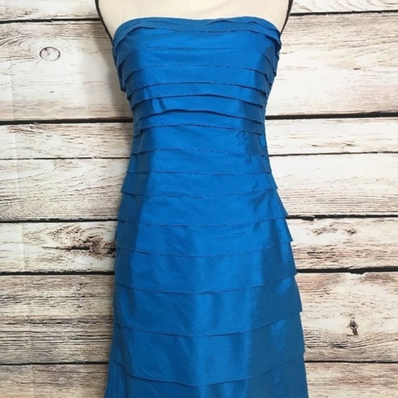 Antonio Melani Blue Strapless Sheath Dress Sz 10 - Picture 2 of 4